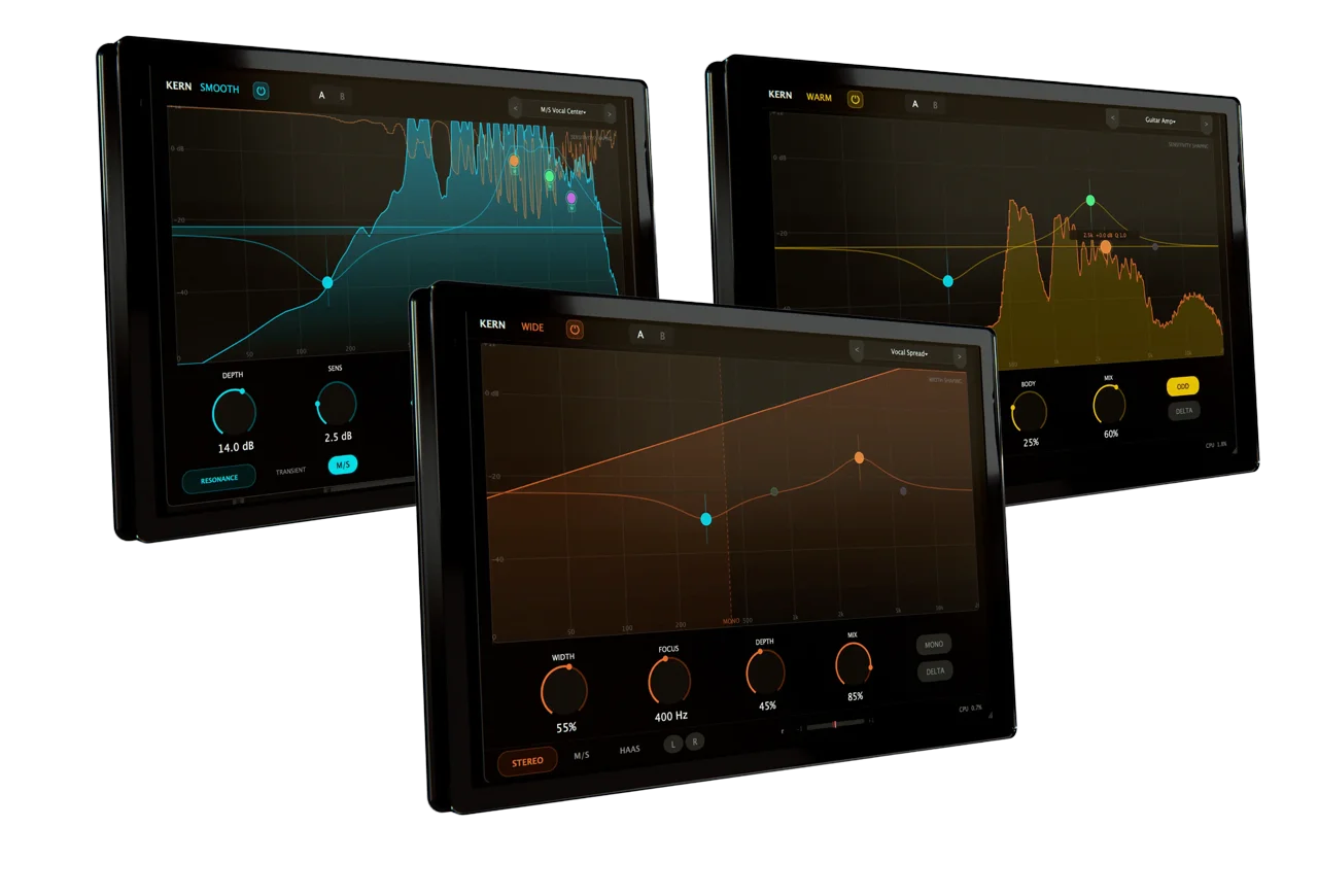 KERN Audio Bundle: SMOOTH, WARM, and WIDE plugins