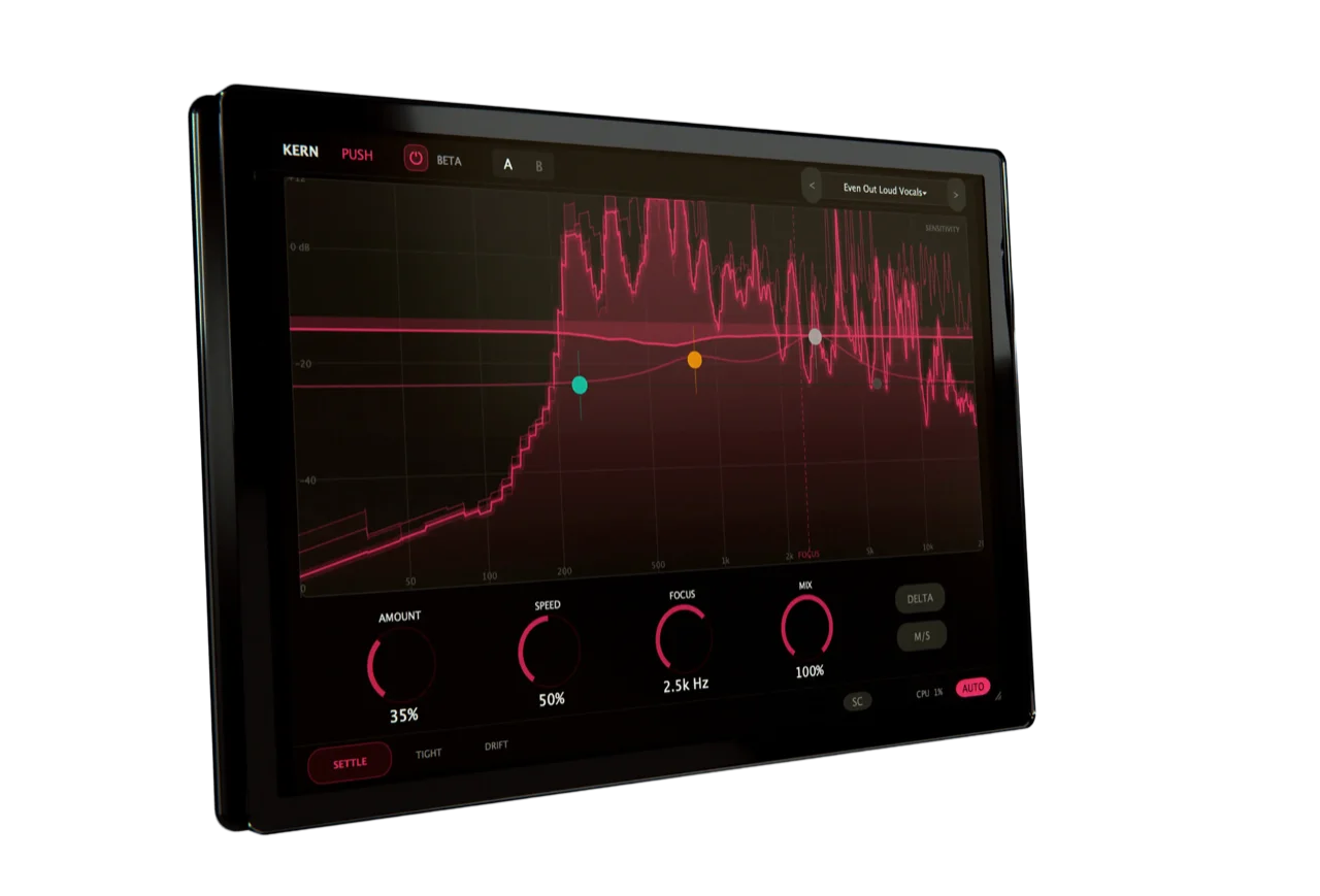 KERN PUSH plugin, three compression characters, five knobs